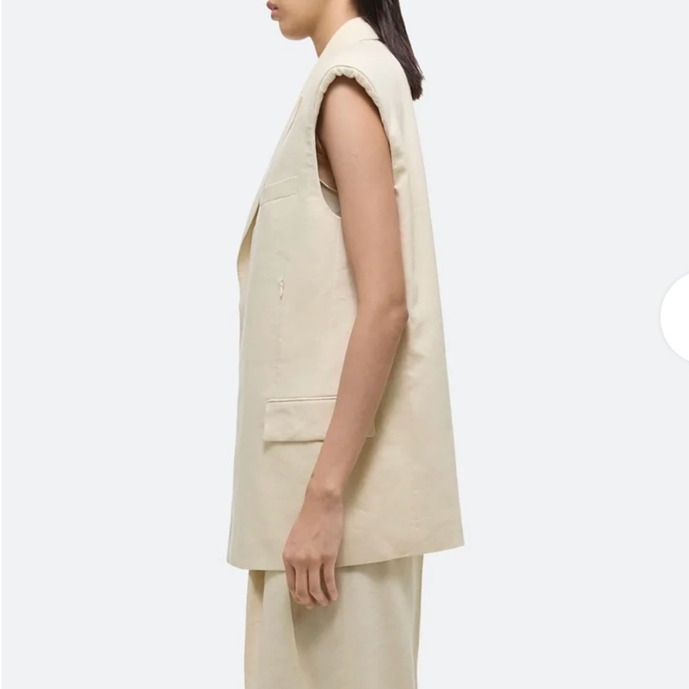 Helmut Lang Ivory Sleeveless Blazer - Picture 4 of 7
